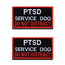 Zcketo PTSD Service Dog Do Not Distract 강아지 조끼/하네스 정서적 지원 패치 후크 및 루프 자수 배지 엠블럼 안내견 작업 개 가이드 개 서비스 동물