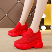 명브띠 하이넥 여성 메쉬 키높이 운동화 9cm