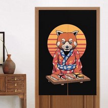 인테리어 액자 그림 일본식 천 커튼 홈 레스토랑 주방 도어 노렌 누들 마스터 고양이, 자주색, 80x130cm