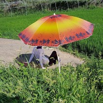 바닥에 꽂는 파라솔 미니파라솔 접이식파라솔 낚시파라솔 가림막 캠핑 야외용파라솔 야외용품 테라스파라솔, 1개, 옐로우비치