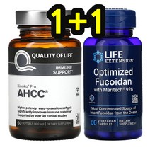 AHCC 키노코 표고버섯 균사체 프로 60정+라이프 익스텐션 후코이단 60정