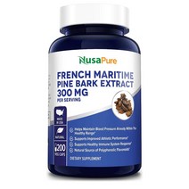 NusaPure 파이토케미컬 프랑스해송 추출물 항산화제 300mg 200베지캡, 1병, 200캡슐
