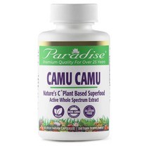 [해외] [Paradise Herbs Camu 20% Vitamin C Vegetarian Capsules] 파라다이스 허브 카무카무 식물성 캡슐 60정 2통, 1개, 1