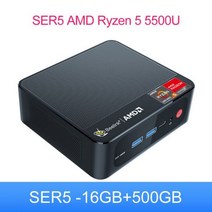 Beelink SER5 미니 PC 게이머 컴퓨터 AMD Ryzen 5 5600H Windows 11 Pro DDR4 16GB SSD 4K 듀얼 HD Wif, 5500U 16G500G, 04 5500U 16G500G, 01 AMD SER SERIES_03 EU