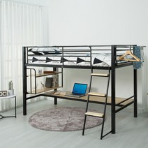 [11조한정 추가할인+원목발판증정] 에보니아 럭키 좌식 철재벙커침대 (SET 1) 기본형 매트선택 (매트포함 구매시 포켓매트업그레이드 행사), 블랙_매트포함