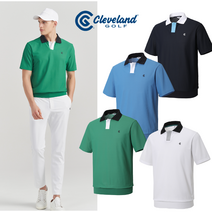 클리브랜드[NC강남] 23 S/S 여름신상 PQ폴리스판 컬러배색 오픈넥 남성 반팔 골프티셔츠
