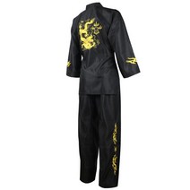 블랙 레드 성인 키즈 태권도 TKD 유니폼 트레이닝 정장 자수 Poomsae 도복 승인, [04] embroidery black