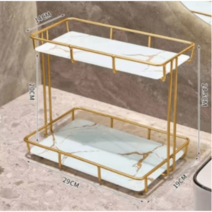 당일발송 호텔식 골드 대리석 2단 화장품 보관대 정리함 수납함 화장대, 1개