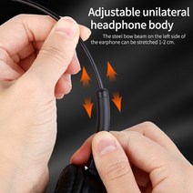 골전도 이어폰 헤드셋 런닝 조깅 헤드폰 PC 컴퓨터 콜센터 3.5mm 전화 교환원 블루투스 호환, 한개옵션0