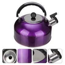 은주전자 실버 스테인레스 스틸 휘젓는 끓는 빈티지 유도 차 주전자, 2.Purple