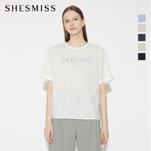 SHESMISS_02 [쉬즈미스] JARDIN 래터링 반팔 블라우스_SWWBLM22020