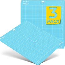 고주파실링기 HTVRONT 3pcs 30cmX30cm 혼합 색상 PVC 접착 커팅 매트 조각 기계 Cricut 용 기본 플레이트 패드 Explore AirAir2Maker, [02] 3xBlue Light Grip, [01] 12X12in30X30cm