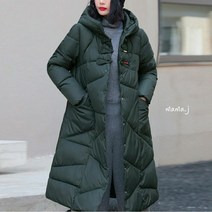 중년여성옷 매듭 단추 후드 롱 패딩 점퍼 웰론솜 50대 엄마옷 마담 빅사이즈