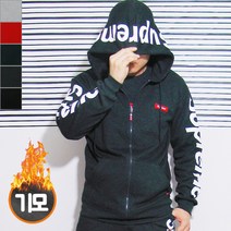 슈프림 로고 사이드 프린팅 기모 후드집업 남여공용 M-XL 학생 커플티 후드티 홈웨어 데일리룩