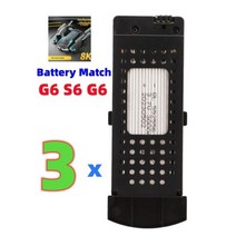 JHD 드론 배터리 S6 RC 전용 G6 Q6 프로 1800mAh 리포, 03 Battery 3 PCS