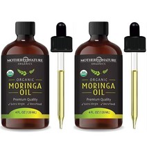 Mother Nature 마더네이처 USDA Organic 모링가 오일 4oz(120ml) 2개 Moringa Oil 페이스 바디 헤어 모이스춰라이저