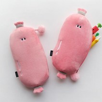 달란트잔치 핑크소세지 헝겊 필통 단체선물 5개 미술학원 초등학생 지퍼형