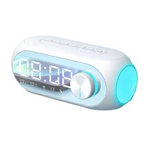 AI스피커 무선 휴대용 차량용 4 in 1 알람 시계 led 충전 케이블 침대 옆 침실 시계 1xce 211, 하얀색
