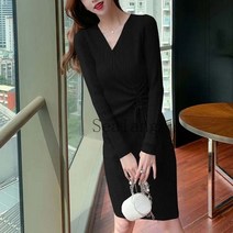 [Sealang]여성 심플 패션 미디 원피스 봄가을 gt5zhuo225