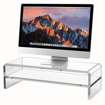 2단 아크릴 모니터 받침대 티비 받침대 두께 10mm 50*15*15 국내 제작 및 AS 다용도 받침대 2단 투명아크릴 받침대 투명/백색/흑색, 투명