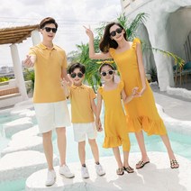 해외여행 돌사진패밀리룩 스냅사진촬영 가족 의상 커플 의류 비치 스커트 원피스 치마 카라티 모녀 드레스