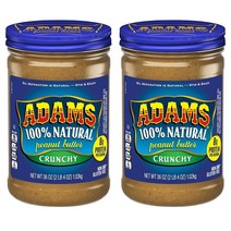 Adams 100% Natural Peanut Butter Crunchy 아담스 내추럴 크런치 땅콩버터 1kg 2팩
