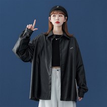 추PU가죽루즈카라자켓코트피복캐주얼셔츠상의중성P