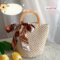 Makone 상표등록 코바늘 가방뜨기 DIY패키지, 실키베이지 BB0067.03