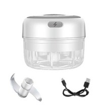 홈베이킹쿠키 쿠키제작 전기 미니 음식 마늘 야채 초퍼 마늘 프레스 usb 충전 매셔 기계 크러셔 주방 초퍼 고기 분쇄기 도구, 하얀, m(250ml)