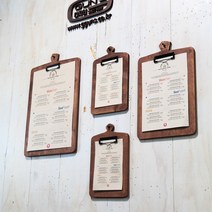 안다미로 클립보드 나무메뉴판 벽메뉴판, A5용 메뉴판