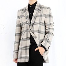 체크오버핏블레이져 자켓
