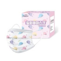 프로월드컵키즈 초소형 고래마스크 100매입 어린이마스크 덴탈마스크 키즈마스크 여아용 남아용 마스크 캐릭터마스크