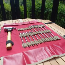 카이퍼 캠핑 고강도 스텐레스 텐트펙 타프팩 + 롤타입 팩케이스 라지 세트(20cm-8개 30cm-8개), 20cm-8개, 레드