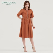 [크로커다일레이디] 오픈형 카라 벨티드 롱원피스