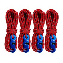 라이팩 캠핑용 반사 스트링 로프 4m X 4개 1세트 3mm두께 줄 끈 텐트 타프, 스트링로프3mm 4p(레드)