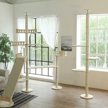 퍼펙트폴 원목 캣폴 고양이 캣타워, 그린-원목_퍼펙트폴셋트(기둥+발판3개)