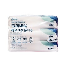 크리넥스 에코그린 물티슈 60매 x 6, 60매 x 6입