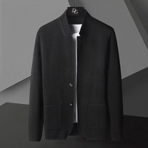 남성 가을 가디건 간절기 캐주얼 데일리 오버핏 롱 니트 2021 솔리드 컬러 카디건 자켓 남성 니트 캐주얼 스탠드 칼라 느슨한 카디건 코트 남성 한국어 카키 블랙 그레이 빅
