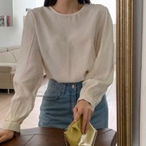 국내제작 레이온 퍼프 무지블라우스