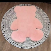 스페인카페트 귀여운 만화 플러시 곰 카펫 장식 슈퍼 소프트 바닥 매트 침실 어린이 방 침대 옆 떨어짐 방지 깔개