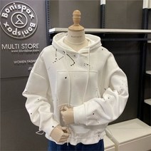 보니스팍스 NC02 프린트 스트링 후드 티셔츠 B18TS040