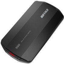 버팔로 SSD 외장 2TB USB3.2 Gen2 Type-C 최대 판독 속도 1050MB초 방진 방적 IP55 내충격 MIL-STD 휴대용, 블랙입니다., 2TBMB