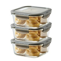 락앤락 오븐글라스 유로 밀폐용기 세트, 3개, 정사각 750ml