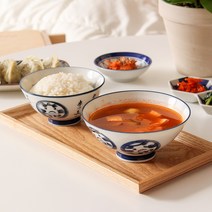 일본 예쁜 도자기 밥 국 공기 대접 밥그릇 국그릇, 6.청닢