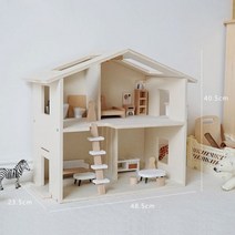 원목 인형의 집 토끼 역할놀이 우드 하우스 장난감 놀이 빌라 인형놀이 인형의집 돌하우스, 01, 1