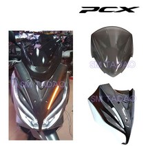PCX 125 더뉴 에어리언 LED 카울 스크린 세트 카본 커버 18-20년, LED블랙(유광)커버 + 스크린