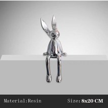 장식품 두꺼비 석고상 대형피규어쟁반 곰돌이트레이 조각상 정원 실내 실외 장식 유니크 토끼 동상 홈 반짝이 북유럽 동물 수지 예술 조각 공예 데스크탑 전기 도금 은색, 찢어진 조각, 찢어진 조각