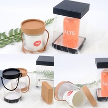 선물용박스 선물포장박스 상자포장 투명 선물상자, 원형 8x13cm 블랙