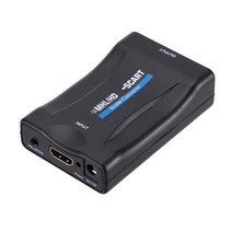 AV 리시버 1080p hdmi 호환 scart 비디오 오디오 업스케일 컨버터 av, 검은색