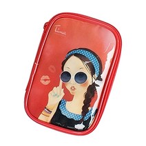 파시 선글라스 티나 에나멜 뷰티 파우치(레드)